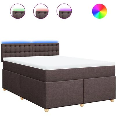 vidaXL Boxspringbett mit Matratze - 140x200cm - Dunkelbraun - Modell: Knö vidaXL Boxspringbett mit Matratze - 140x200cm - Dunkelbraun - Modell: Knö