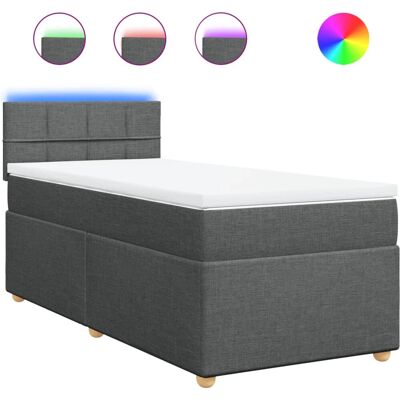vidaXL Boxspringbett Mit Matratze Stoff Dunkelgrau - Modell: Bloc - Bett vidaXL Boxspringbett Mit Matratze Stoff Dunkelgrau - Modell: Bloc - Bett