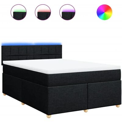 vidaXL Boxspringbett mit Matratze - Schwarz - Bett vidaXL Boxspringbett mit Matratze - Schwarz - Bett
