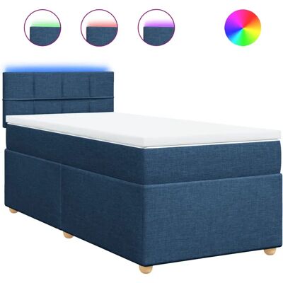 vidaXL Boxspringbett mit Matratze Blau 160x200 cm Stoff Blau vidaXL Boxspringbett mit Matratze Blau 160x200 cm Stoff Blau