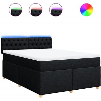 vidaXL Lit avec Matelas et Support - Design Moderne Noir - Publicité vidaXL Lit avec Matelas et Support - Design Moderne Noir - Publicité