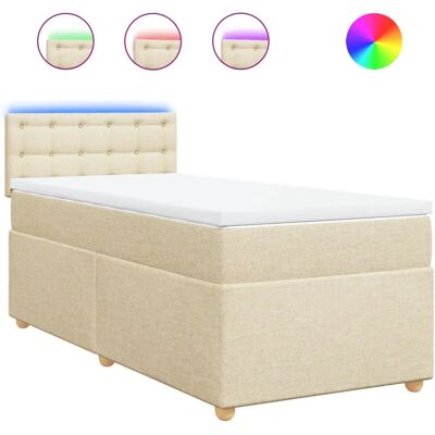 vidaXL Boxspringbett mit Matratze Creme 160x200 cm vidaXL Boxspringbett mit Matratze Creme 160x200 cm