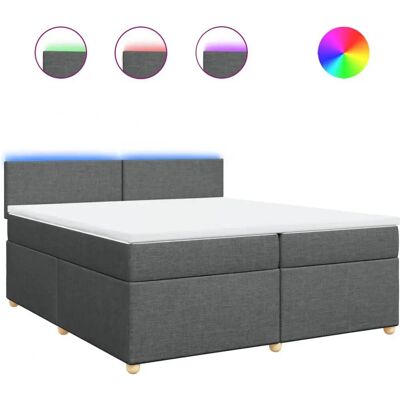 vidaXL Boxspringbett - 200x200cm Dunkelgrau mit Matratze vidaXL Boxspringbett - 200x200cm Dunkelgrau mit Matratze