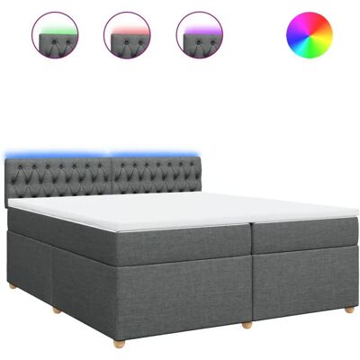 vidaXL 858659 Dunkelgraues Boxspringbett - Bett vidaXL 858659 Dunkelgraues Boxspringbett - Bett
