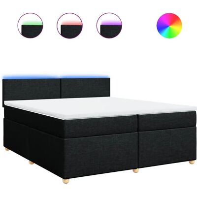 vidaXL Boxspringbett mit Matratze - Schwarz, 200x200cm, Modell: Knopfhe - Bett vidaXL Boxspringbett mit Matratze - Schwarz, 200x200cm, Modell: Knopfhe - Bett
