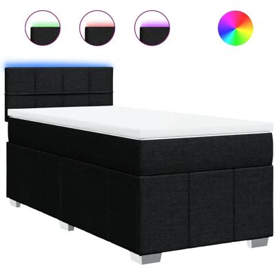 vidaXL Boxspringbett mit Matratze Schwarz 80x200 cm - Komfortables Bett - LED-Beleuchtung vidaXL Boxspringbett mit Matratze Schwarz 80x200 cm - Komfortables Bett - LED-Beleuchtung