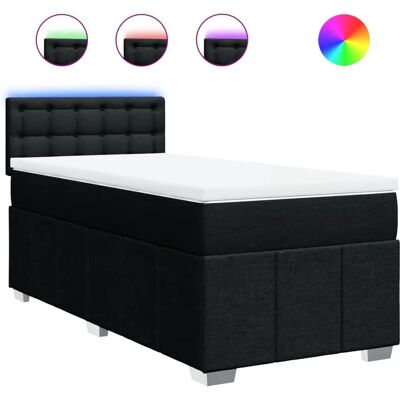 vidaXL Boxspringbett mit LED-Beleuchtung 80x200cm Schwarz vidaXL Boxspringbett mit LED-Beleuchtung 80x200cm Schwarz