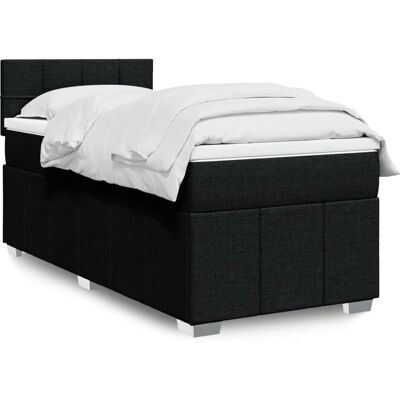 vidaXL Boxspringbett mit Matratze Schwarz 100x200cm vidaXL Boxspringbett mit Matratze Schwarz 100x200cm
