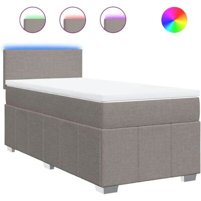 VidaXL 3289339 Bett - Grau Taupe Unterstützung Taschenfederkern LED VidaXL 3289339 Bett - Grau Taupe Unterstützung Taschenfederkern LED