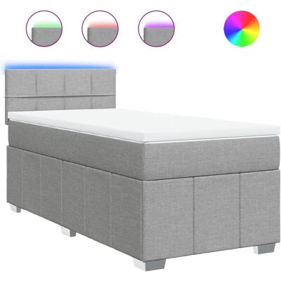 vidaXL 3289363 Hellgraues Bett - Boxspring mit Matratze vidaXL 3289363 Hellgraues Bett - Boxspring mit Matratze