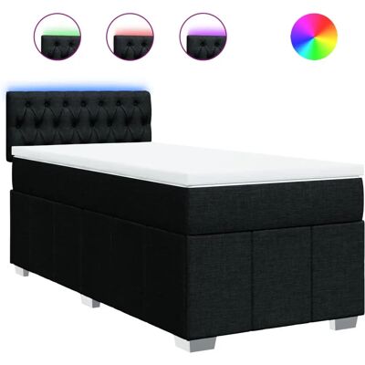 vidaXL Boxspringbett 140x200 Schwarz - Komfortables Bett mit LED vidaXL Boxspringbett 140x200 Schwarz - Komfortables Bett mit LED