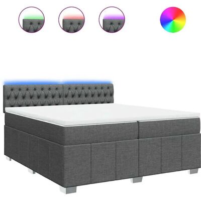 VidaXL 3289483 Bett - Graues Dunkel Bezogener Federkern 200x200 cm VidaXL 3289483 Bett - Graues Dunkel Bezogener Federkern 200x200 cm