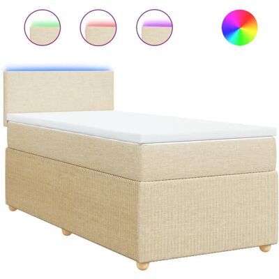 VidaXL 3289581 Bett - Creme - Bett mit LED-Beleuchtung VidaXL 3289581 Bett - Creme - Bett mit LED-Beleuchtung