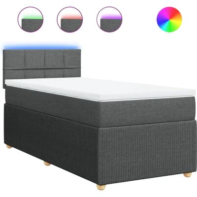 vidaXL Boxspringbett mit Matratze - Bett, Dunkelgrau, 200x100cm vidaXL Boxspringbett mit Matratze - Bett, Dunkelgrau, 200x100cm