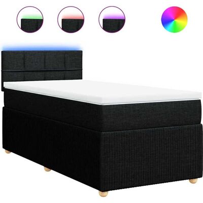 vidaXL Boxspringbett mit Matratze Schwarz 100x200 cm Modell: Block vidaXL Boxspringbett mit Matratze Schwarz 100x200 cm Modell: Block