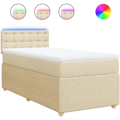 VidaXL Bett - Cremfarben - Komfortables Taschenfederbett - Bett VidaXL Bett - Cremfarben - Komfortables Taschenfederbett - Bett