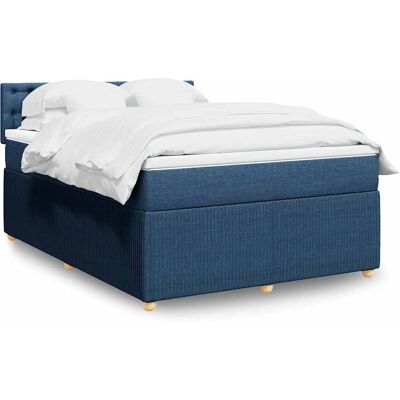 vidaXL Blaues Stoff 140x200cm Boxspringbett - Matratzenstütze vidaXL Blaues Stoff 140x200cm Boxspringbett - Matratzenstütze