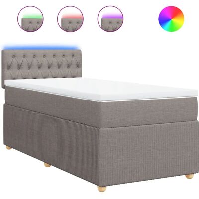 VidaXL 3289804 Grau Taupe Bett - Matratze & LED-Beleuchtung VidaXL 3289804 Grau Taupe Bett - Matratze & LED-Beleuchtung