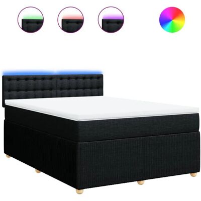 vidaXL Boxspringbett mit LED-Licht - 160x200 cm - Schwarz vidaXL Boxspringbett mit LED-Licht - 160x200 cm - Schwarz