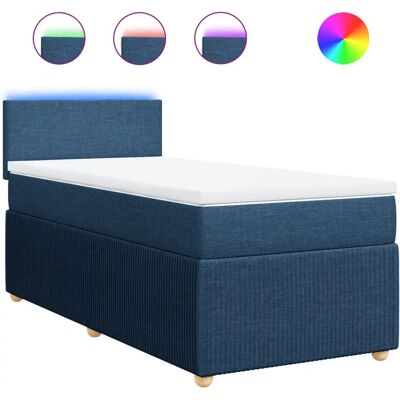 vidaXL Boxspringbett mit Matratze Blau 200x200 cm Stoff Blau vidaXL Boxspringbett mit Matratze Blau 200x200 cm Stoff Blau