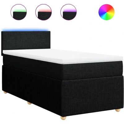 vidaXL Boxspringbett mit LED-Licht - 200x200cm - Schwarz - Bett vidaXL Boxspringbett mit LED-Licht - 200x200cm - Schwarz - Bett