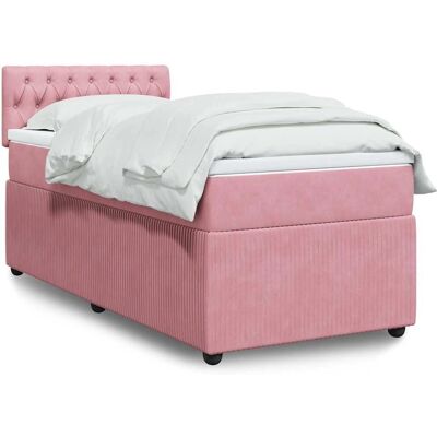 vidaXL Rosa Samt Boxspringbett - Unterstützender Schlaf vidaXL Rosa Samt Boxspringbett - Unterstützender Schlaf