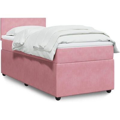 Vidaxl Modell 927982 Samt Rosa 90x190cm Bett - Bett Vidaxl Modell 927982 Samt Rosa 90x190cm Bett - Bett