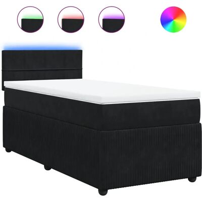 vidaXL Boxspringbett mit LED-Beleuchtung - 90x190 cm - Bett vidaXL Boxspringbett mit LED-Beleuchtung - 90x190 cm - Bett