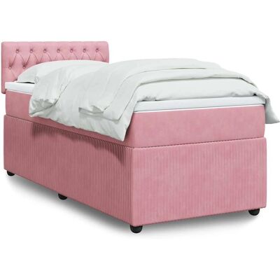 vidaXL Pink Velvet Boxspringbett 100x200 cm - Komfort & Stil vidaXL Pink Velvet Boxspringbett 100x200 cm - Komfort & Stil