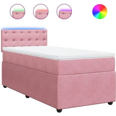 VidaXL Bett - Pink Velvet 100x200cm mit LED-Lichtern VidaXL Bett - Pink Velvet 100x200cm mit LED-Lichtern