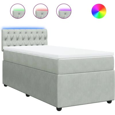 vidaXL Modell: Knopfhe Hellgraues Samtbett - Bett vidaXL Modell: Knopfhe Hellgraues Samtbett - Bett