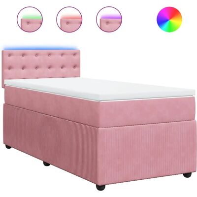 VidaXL Bett - Pink Samt 120x200cm mit LED VidaXL Bett - Pink Samt 120x200cm mit LED