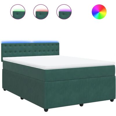 vidaXL Boxspringbett mit Matratze Dunkelgrün - Bett vidaXL Boxspringbett mit Matratze Dunkelgrün - Bett