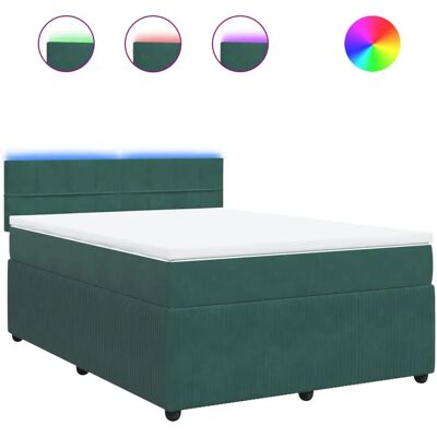 vidaXL Boxspringbett mit Samt Dunkelgrün 140x200 cm - Bett vidaXL Boxspringbett mit Samt Dunkelgrün 140x200 cm - Bett