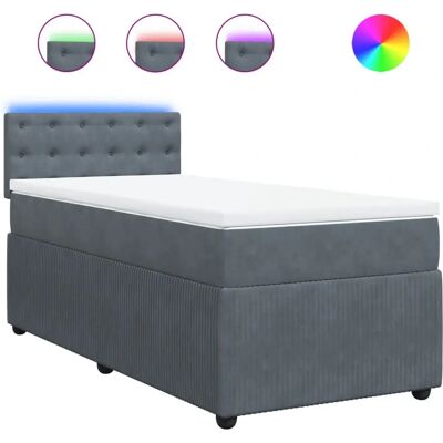 VidaXL 3290071 cama - Colchón de terciopelo gris oscuro con LED VidaXL 3290071 cama - Colchón de terciopelo gris oscuro con LED