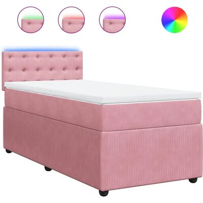 vidaXL Pink Veloursbett - Unterstützender Schlaf mit LED vidaXL Pink Veloursbett - Unterstützender Schlaf mit LED