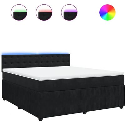 vidaXL Boxspringbett mit Matratze - Schwarz Samt 180x200cm vidaXL Boxspringbett mit Matratze - Schwarz Samt 180x200cm