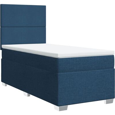 vidaXL Blaues Boxspringbett mit Matratze vidaXL Blaues Boxspringbett mit Matratze