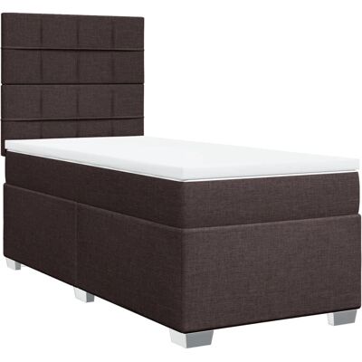 vidaXL Boxspringbett mit Matratze - Dunkelbraun - Höhenverstellbar - Bett vidaXL Boxspringbett mit Matratze - Dunkelbraun - Höhenverstellbar - Bett