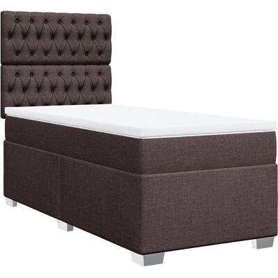 vidaXL Boxspringbett mit Modell Knop - Dunkelbraun vidaXL Boxspringbett mit Modell Knop - Dunkelbraun
