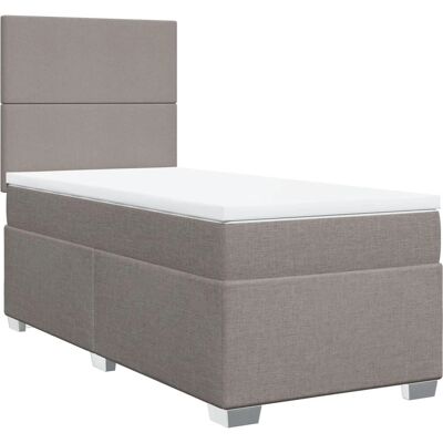 VidaXL Taupe Bett - Höhenverstellbares Kopfteil & Taschenfederkernmatratze VidaXL Taupe Bett - Höhenverstellbares Kopfteil & Taschenfederkernmatratze