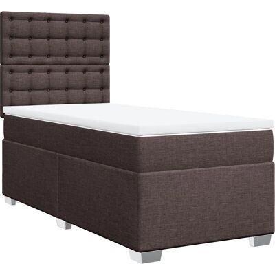 vidaXL Dunkelbraunes 140x190cm Boxspringbett mit Matratze vidaXL Dunkelbraunes 140x190cm Boxspringbett mit Matratze