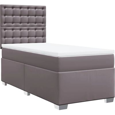vidaXL Boxspringbett mit Matratze - Bett, 80x200 cm, Grau vidaXL Boxspringbett mit Matratze - Bett, 80x200 cm, Grau