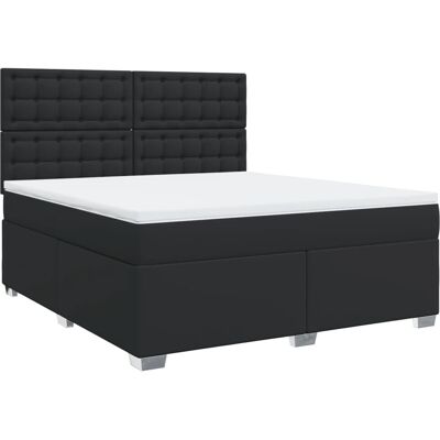 vidaXL Schwarzes Kunstleder Bett 180x200cm - Bett vidaXL Schwarzes Kunstleder Bett 180x200cm - Bett