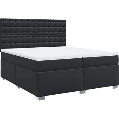 vidaXL Bett mit Matratze 200x200 cm - Schwarz vidaXL Bett mit Matratze 200x200 cm - Schwarz