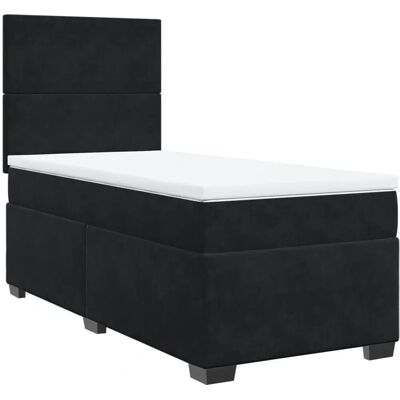 vidaXL 80x200cm Schwarz Samt Boxspringbett - Bett vidaXL 80x200cm Schwarz Samt Boxspringbett - Bett