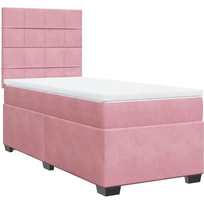 VidaXL Bett mit Pinkem Samtbezug - Bett VidaXL Bett mit Pinkem Samtbezug - Bett