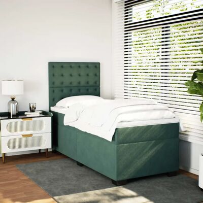 vidaXL Dunkelgrünes Samt 80x200 Bett - Bett vidaXL Dunkelgrünes Samt 80x200 Bett - Bett