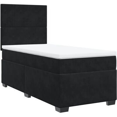 vidaXL Boxspringbett 90x200cm - Schwarz - mit Matratze vidaXL Boxspringbett 90x200cm - Schwarz - mit Matratze