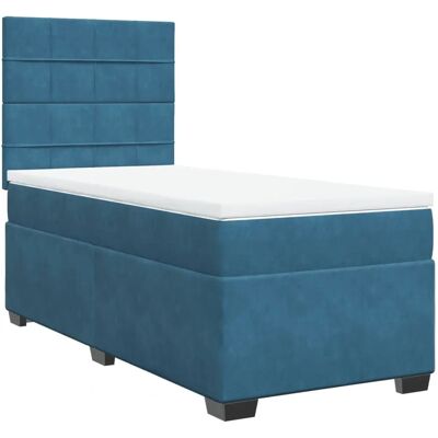 vidaXL Bett - Blau Samt 90x200 cm - Bed vidaXL Bett - Blau Samt 90x200 cm - Bed